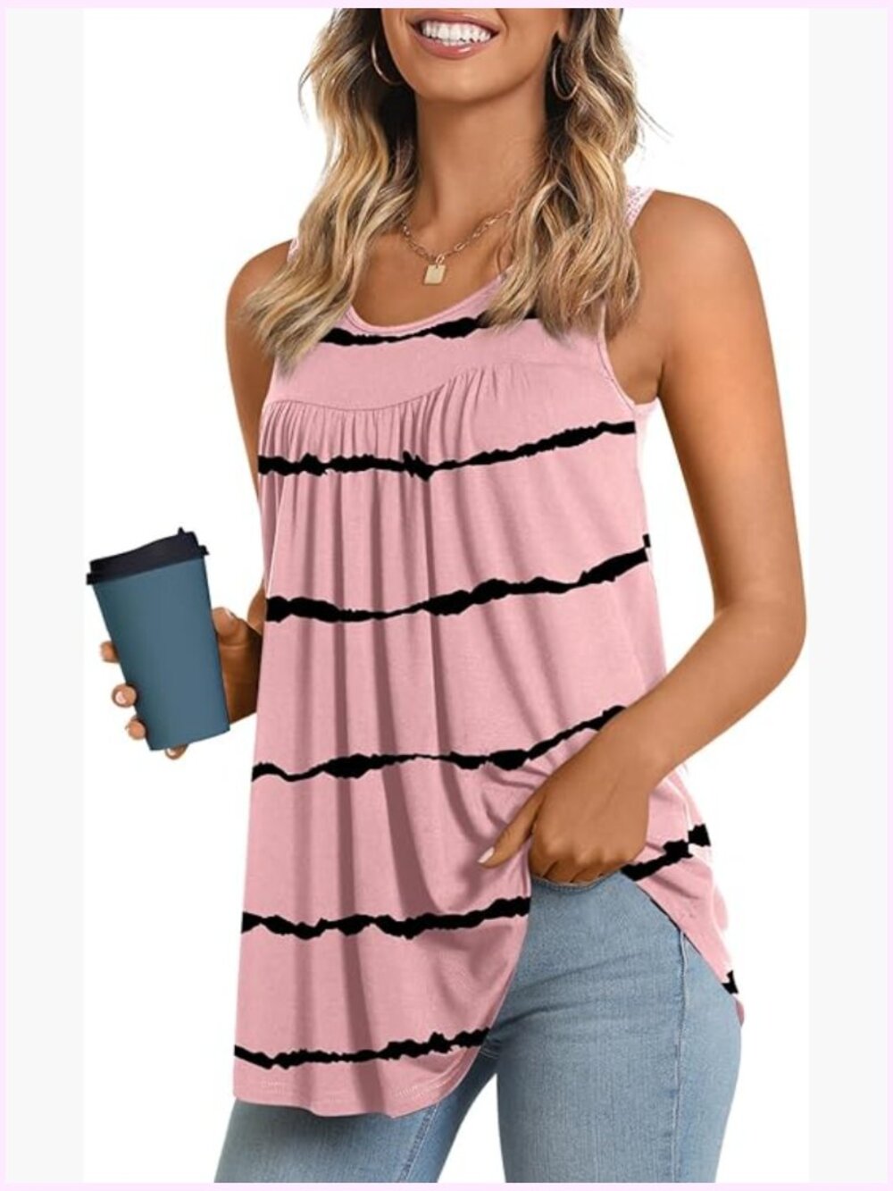 Tank Top Tunic Sleeveless Loose Fit Blouse Summer